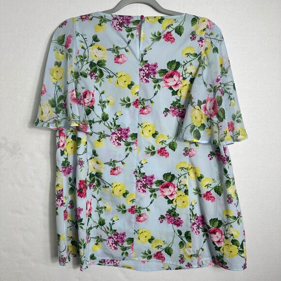 Lane Bryant Women's Floral Chiffon Flutter Sleeve Blouse Top Plus Size 16 - Picture 9 of 15